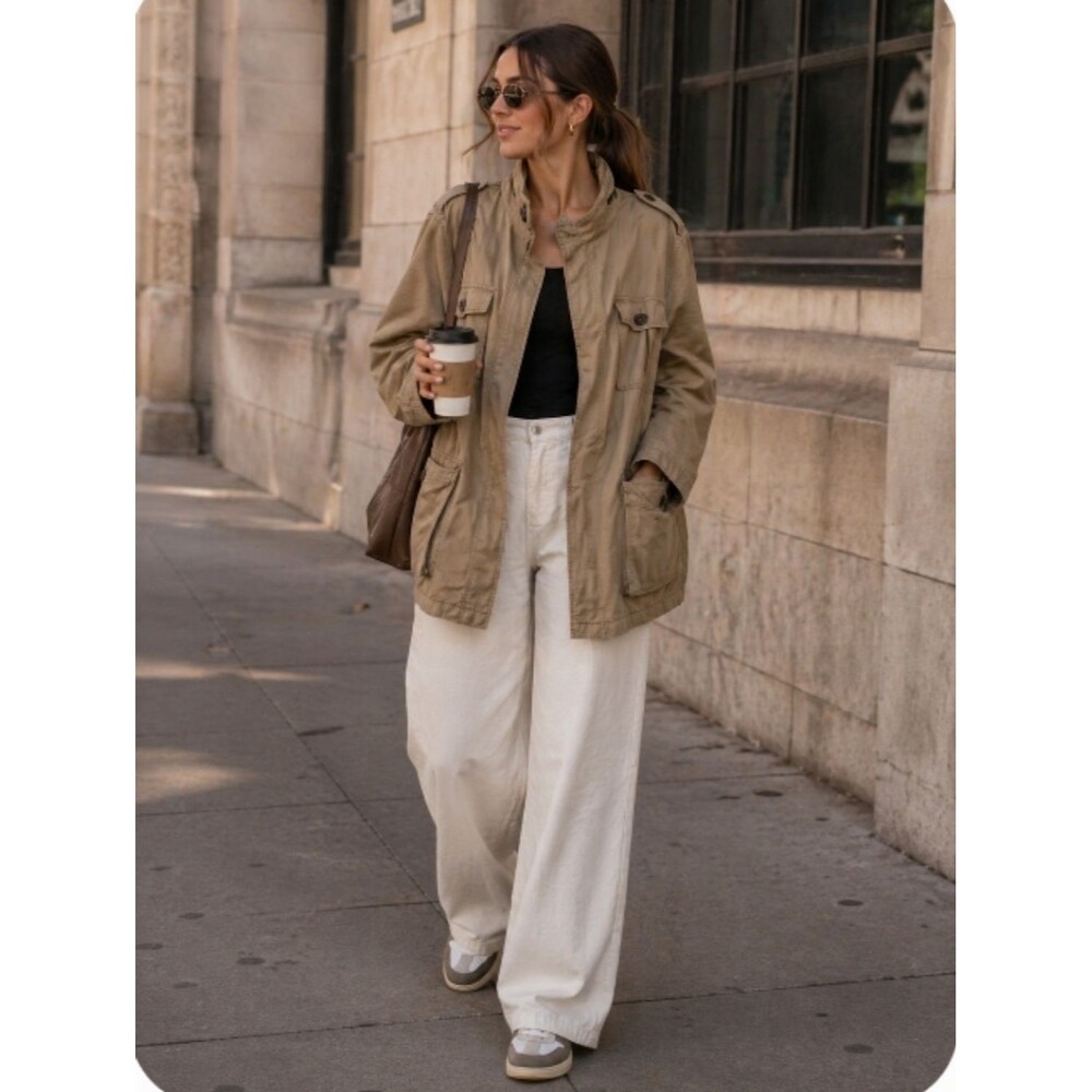 Tasso Elba Utility Surpluss Army jacket Macy's Medium Women's Oversized Capsule
